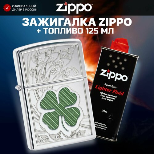    ZIPPO 24699 Clover High Polish Chrome +     125    -     , -, 