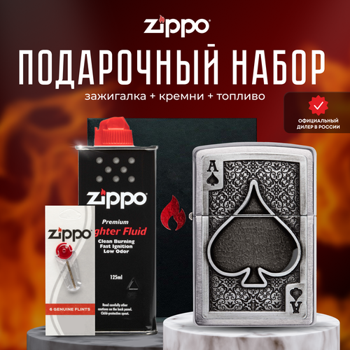   ZIPPO   (   Zippo 49637 Ace Of Spades Emblem +  +  125  )   -     , -, 