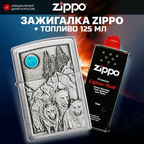    ZIPPO 49295 Wolf Pack and Moon Emblem +     125    -     , -, 