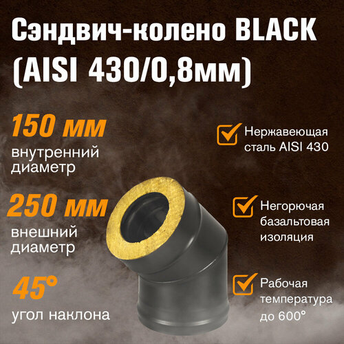  - BLACK (AISI 430/0,8) 45* 2  (150x250)   -     , -, 