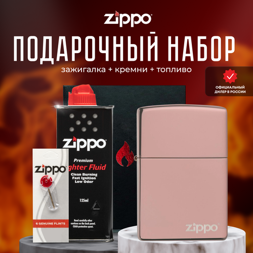   ZIPPO   (   Zippo 49190ZL Classic High Polish Rose Gold Logo +  +  125  )   -     , -, 