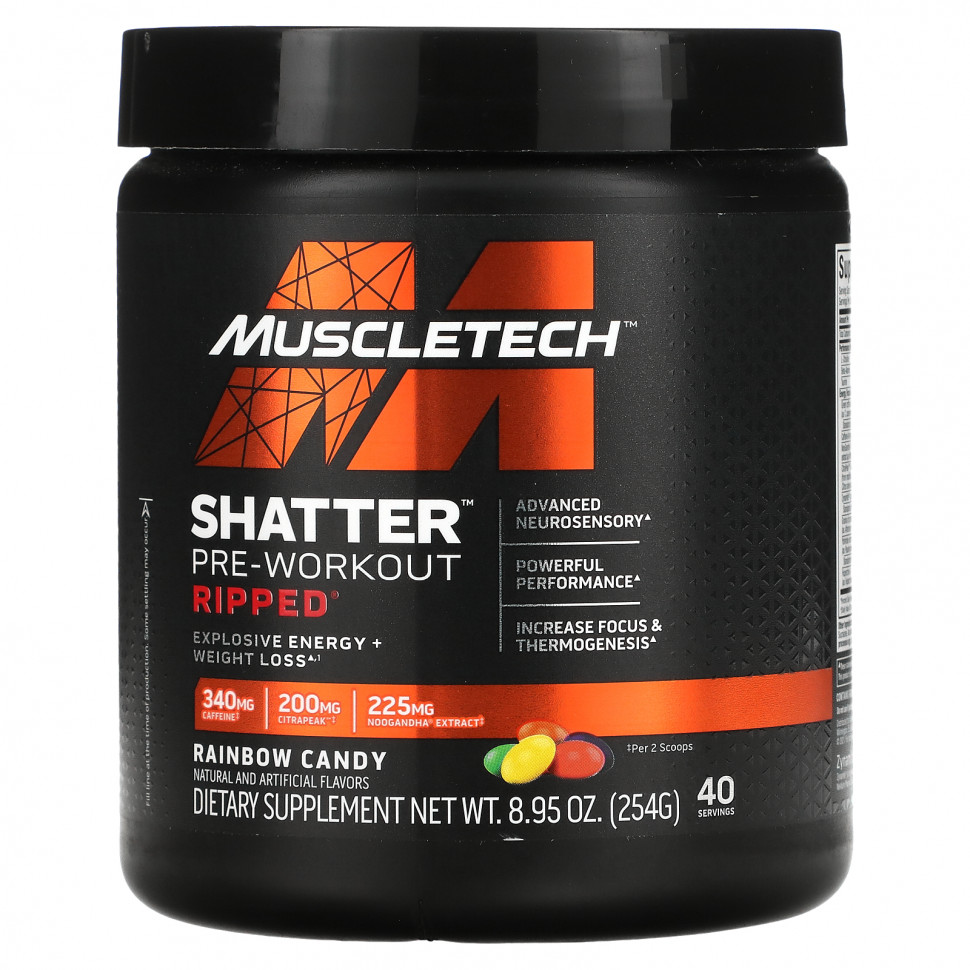  MuscleTech, Shatter Pre-Workout, Ripped,  , 254  (8,95 )    -     , -, 