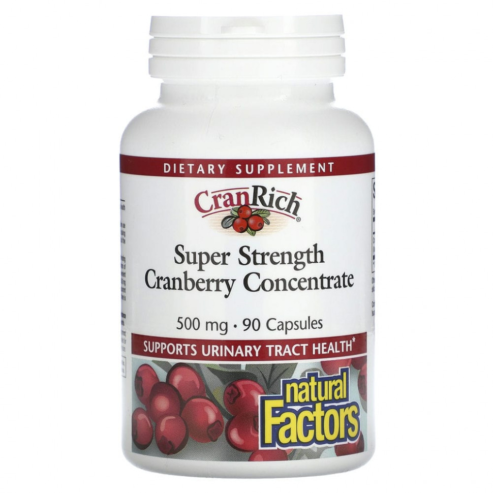���� Natural Factors, CranRich, Super Strength, ���������� ������, 500 ��, 90 ������  Iherb (������) ������ ������