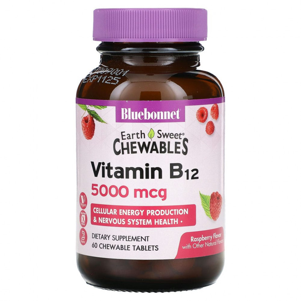  Bluebonnet Nutrition, Earth Sweet Chewables,  B12, , 5000 , 60      -     , -, 