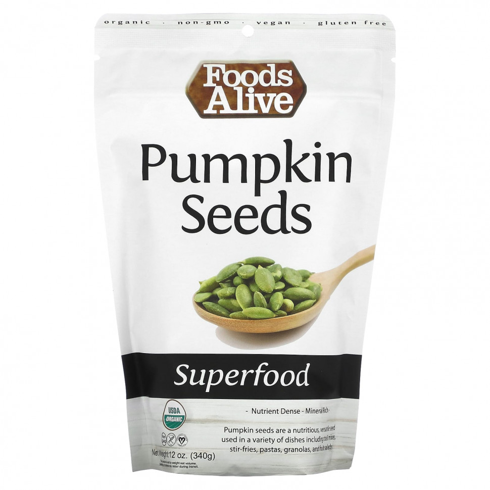  Foods Alive, Superfood, Pumpkin Seeds, 12 oz (340 g)    -     , -, 