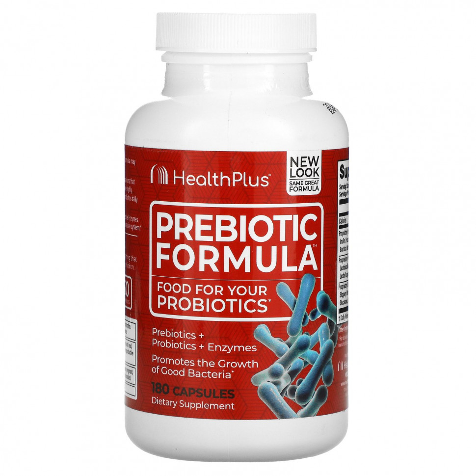  Health Plus, Prebiotic Formula, 500 mg, 180 Capsules    -     , -, 