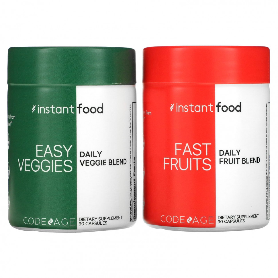  Codeage, Easy Veggies Daily Veggie Blend / Fast Fruits Daily Fruit Blend, 2 , 90       -     , -, 