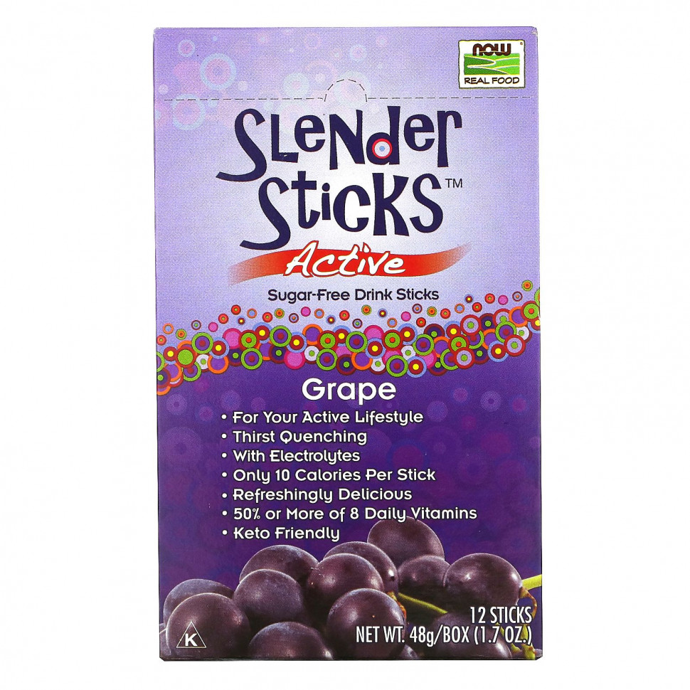  NOW Foods, Real Food, Slender Sticks, Active,    , 12 , 48  (1,7 )    -     , -, 