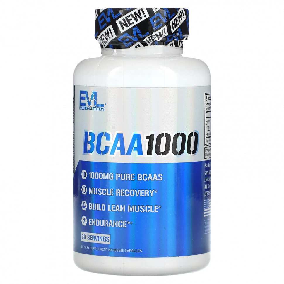  EVLution Nutrition, BCAA1000, 500 , 60      -     , -, 