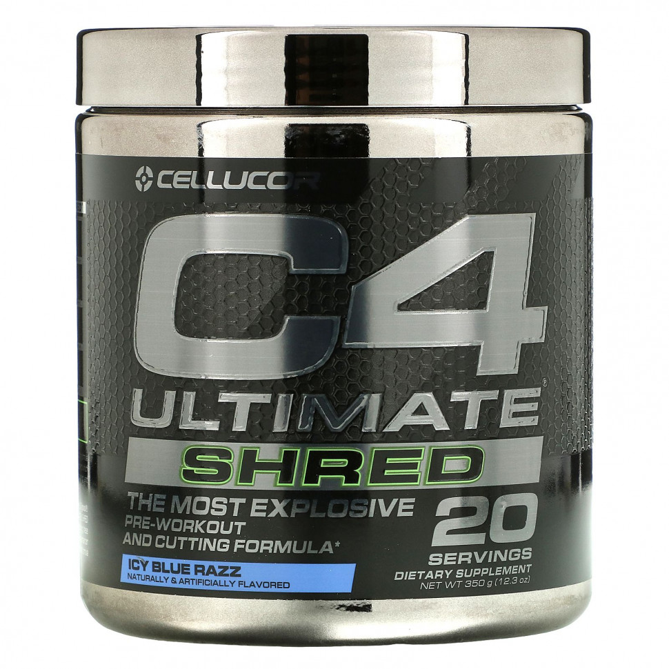  Cellucor, C4 Ultimate Shred, Pre-Workout, Ice Blue Razz, 12.3 oz (350 g)    -     , -, 