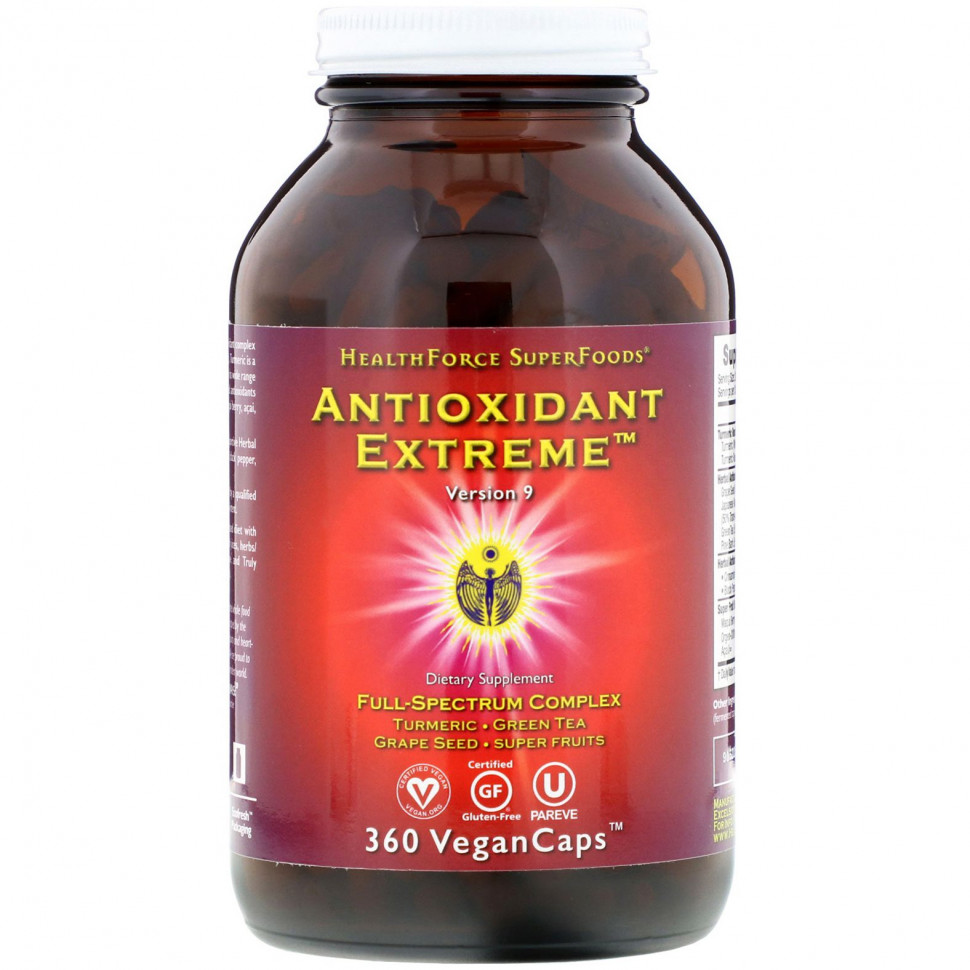  HealthForce Superfoods, Antioxidant Extreme,  9, 360  VeganCaps    -     , -, 