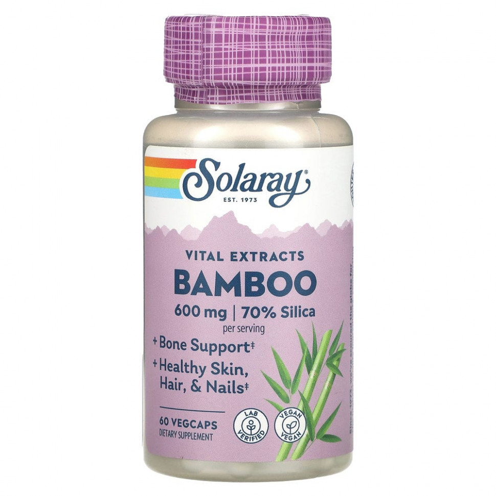  Solaray, Bamboo Stem Extract, 300 , 60  VegCap    -     , -, 