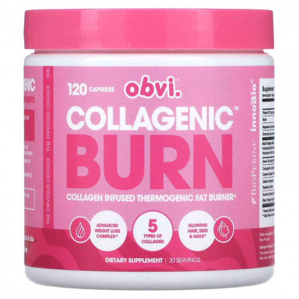  Obvi, Collagenic Burn, 120     -     , -, 