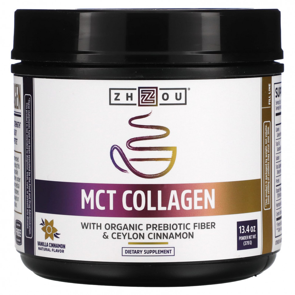  Zhou Nutrition, MCT Collagen, Vanilla Cinnamon, 13.4 oz (379 g)    -     , -, 