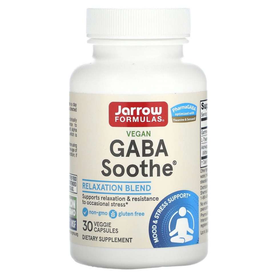  Jarrow Formulas, GABA Soothe, 30      -     , -, 