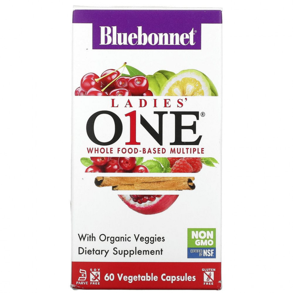  Bluebonnet Nutrition, Ladies' ONE, Whole Food-Based Multiple, 60 Vegetables Capsules    -     , -, 