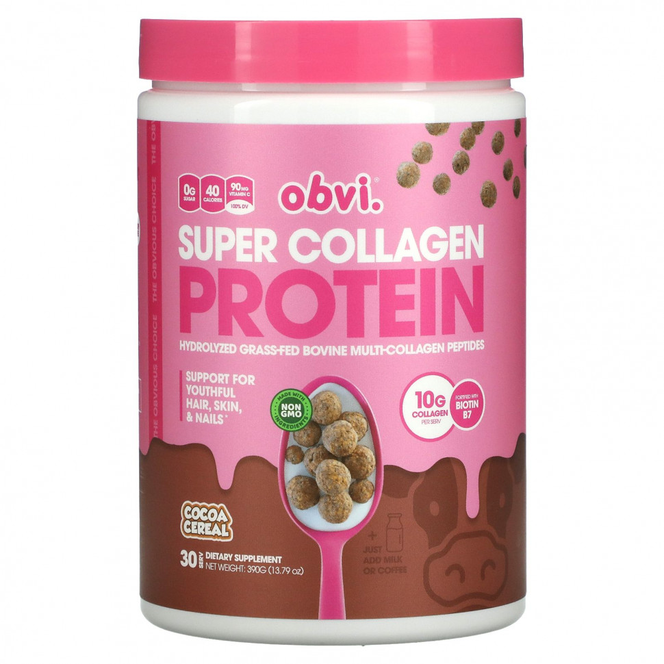  Obvi, Super Collagen Protein, -, 390  (13,79 )    -     , -, 