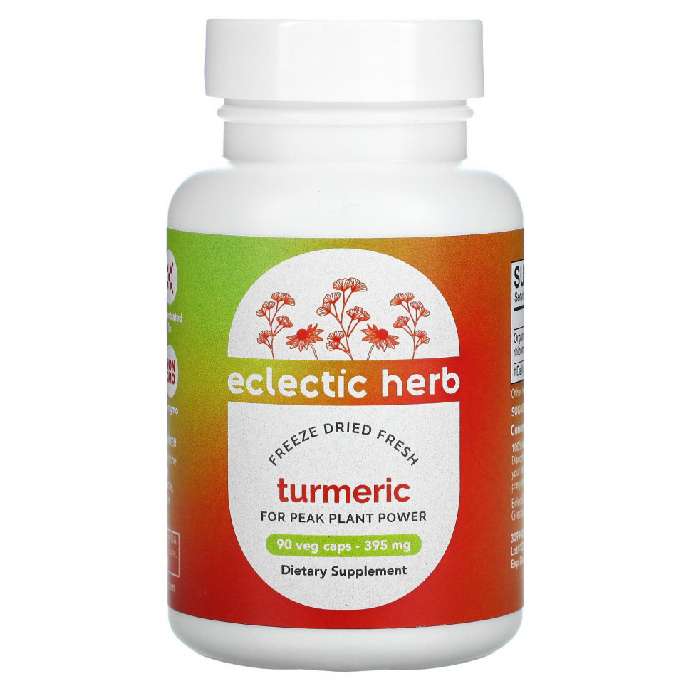  Eclectic Institute, Turmeric, 395 mg, 90 Non-GMO Veg Caps  Iherb ()  