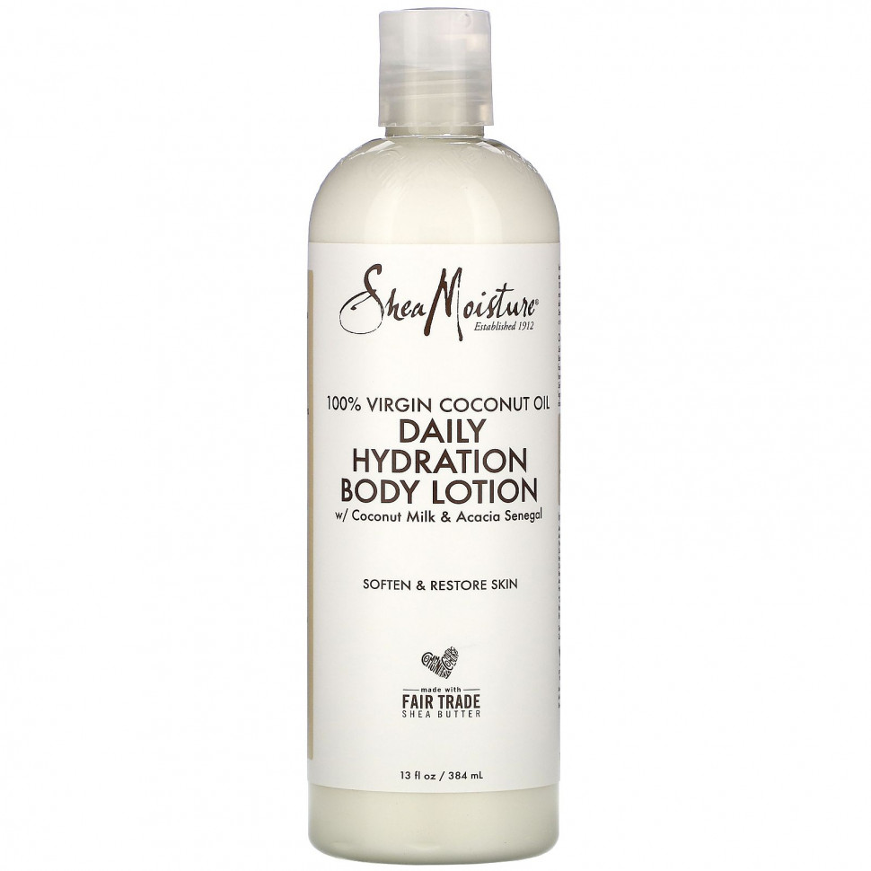  SheaMoisture, 100 % Virgin Coconut Oil, Daily Hydration Body Lotion, 13 fl oz (384 ml)    -     , -, 