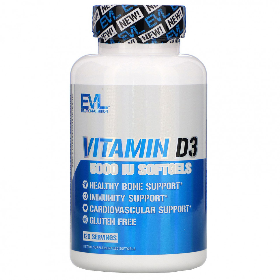  EVLution Nutrition,  D3, 5000 , 120      -     , -, 