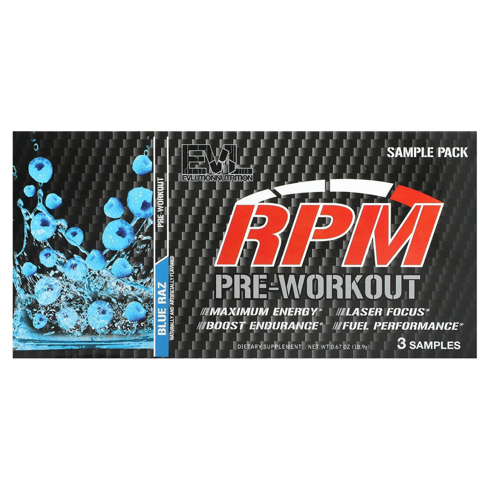  EVLution Nutrition, RPM,  , , Blue Raz, 3 -, 18,9  (0,67 )    -     , -, 