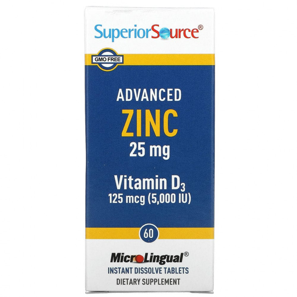  Superior Source, Advanced Zinc,  D3, 60   MicroLingual    -     , -, 