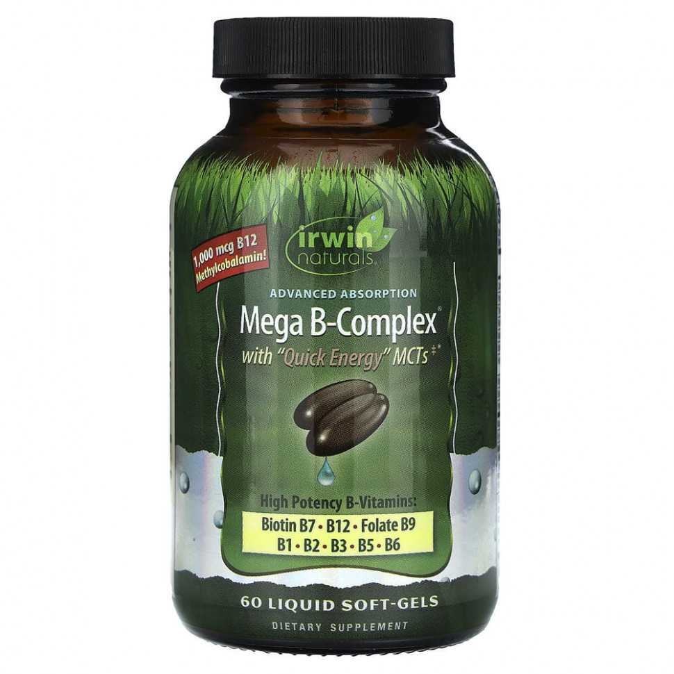  Irwin Naturals, Mega B Complex   Quick Energy, 60         -     , -, 