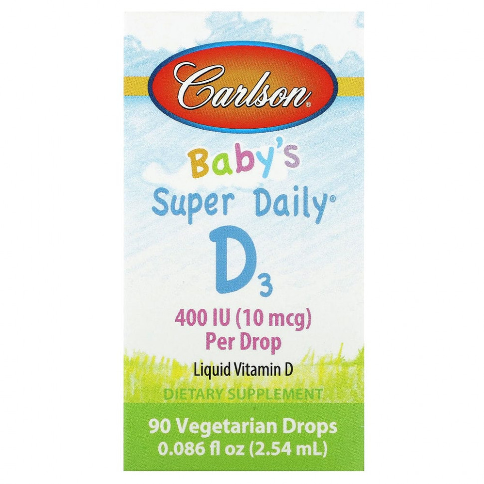  Carlson, Baby's Super Daily D3, 10  (400 ), 90  , 2,54  (0,086 . )    -     , -, 