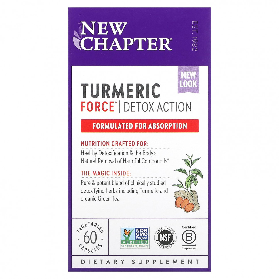  New Chapter, Turmeric Force, Detox Action, 60      -     , -, 