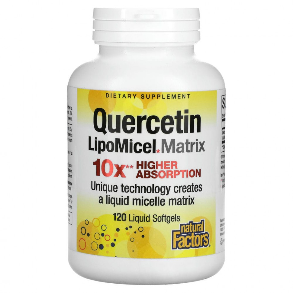  Natural Factors, Quercetin LipoMicel Matrix, 120      -     , -, 