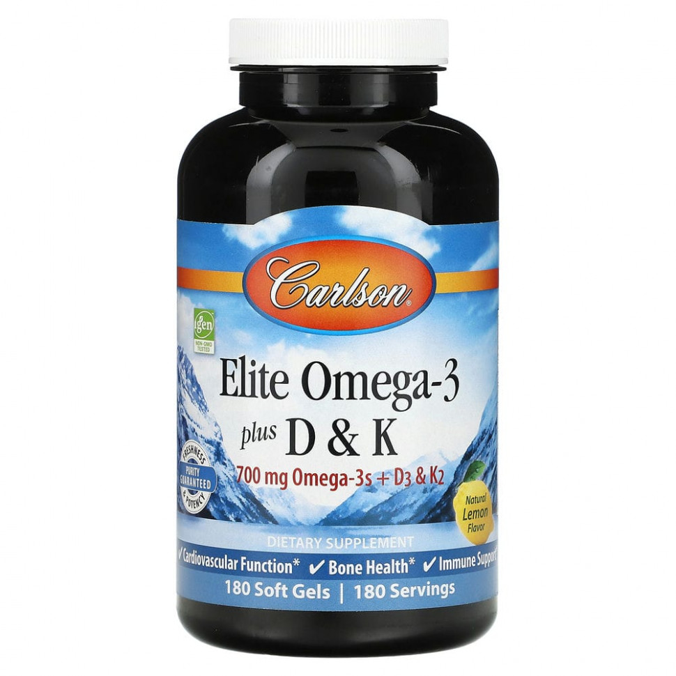  Carlson Labs, Elite Omega-3   D  K,   , 180      -     , -, 