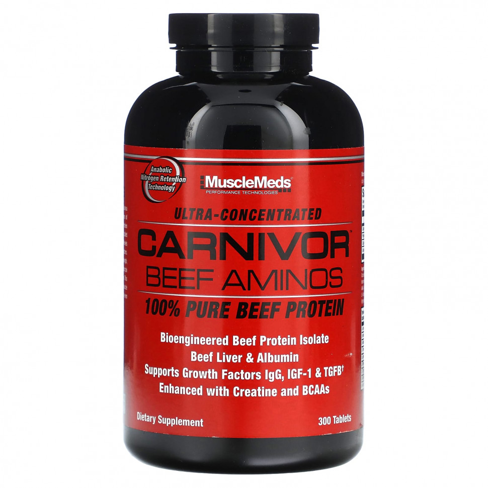  MuscleMeds, Carnivor Beef Aminos, 100%   , 300     -     , -, 