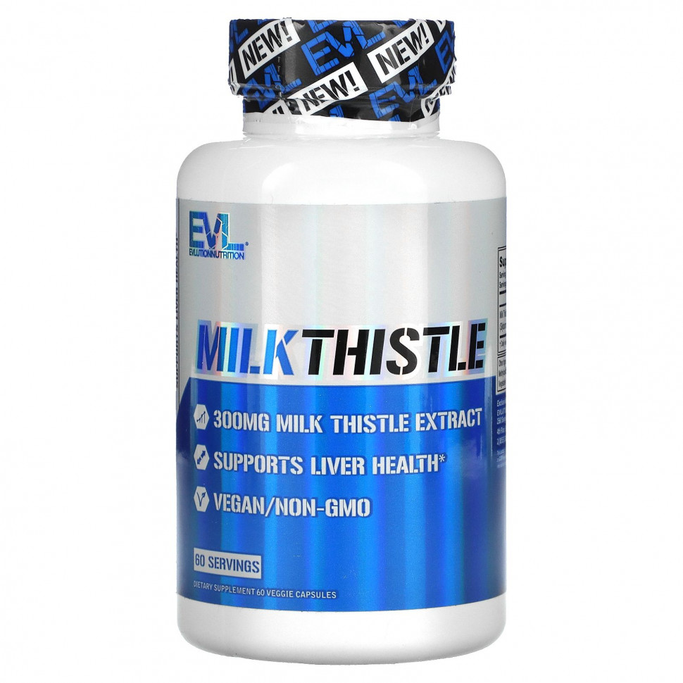  EVLution Nutrition, Milk Thistle, 300 mg, 60 Veggie Capsules    -     , -, 