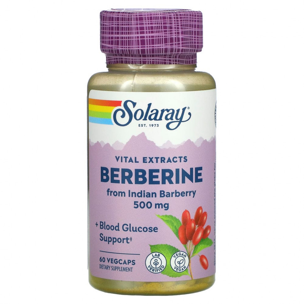  Solaray, Berberine, 500mg, 60 VegCaps    -     , -, 