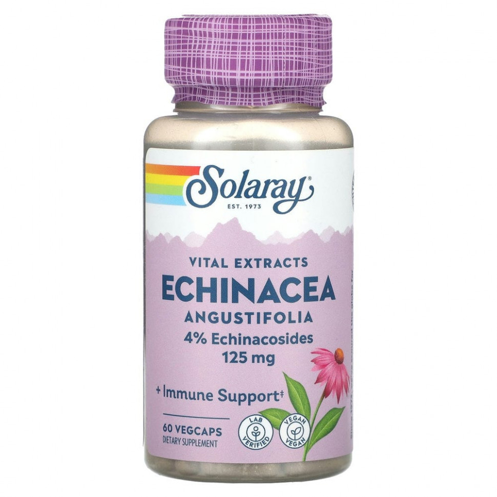  Solaray, Vital Extracts, Echinacea Angustifolia, 125 mg, 60 VegCaps  Iherb ()  