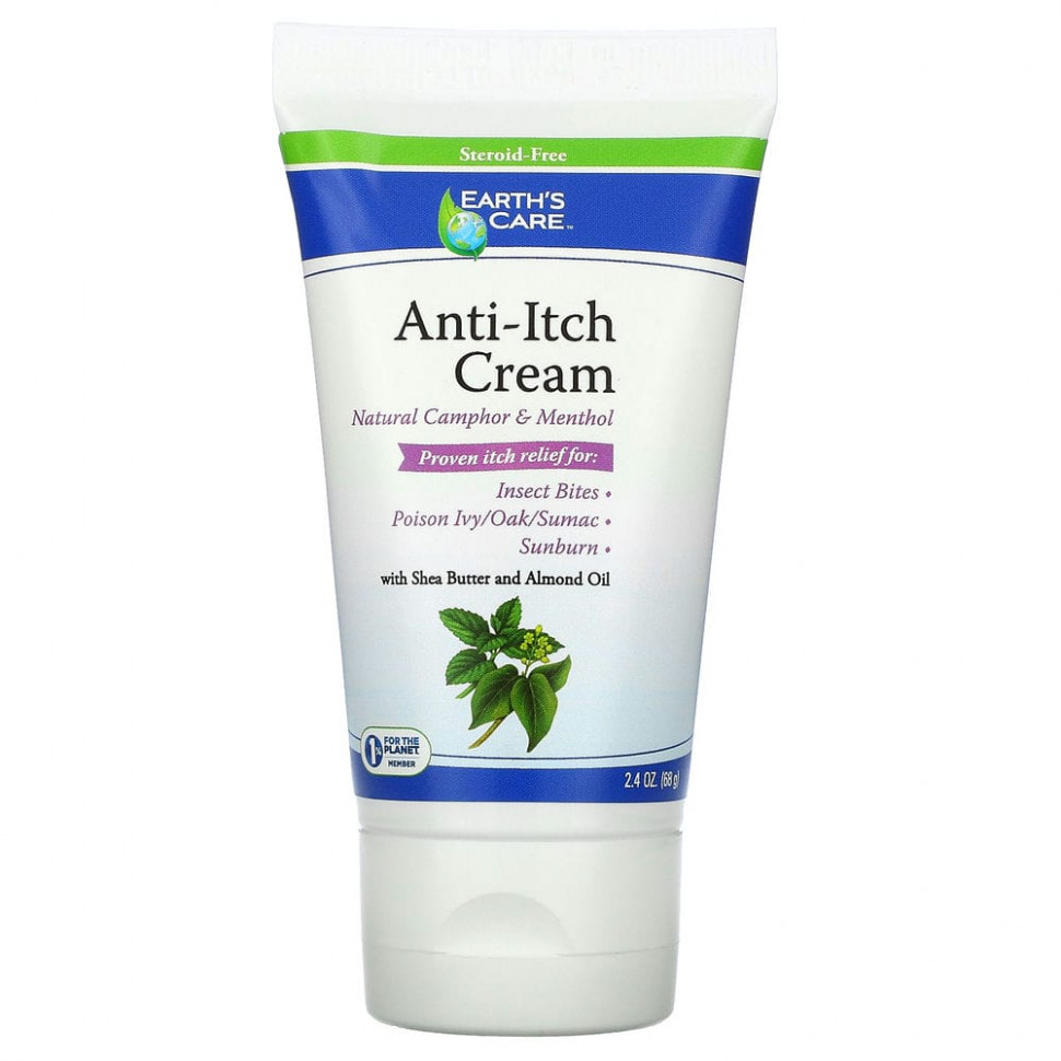  Earth's Care, Anti-Itch Cream, Shea Butter and Almond Oil, 2.4 oz, (68 g)    -     , -, 