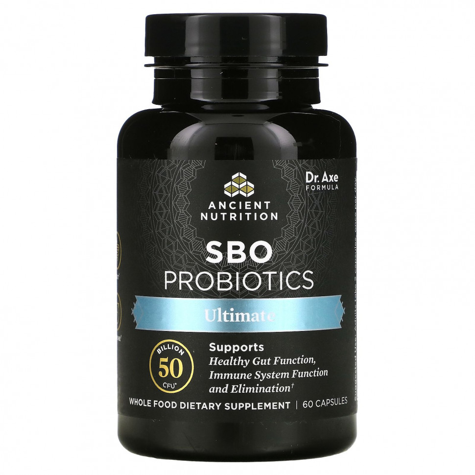  Dr. Axe / Ancient Nutrition, SBO Probiotics, Ultimate, 50  , 60     -     , -, 