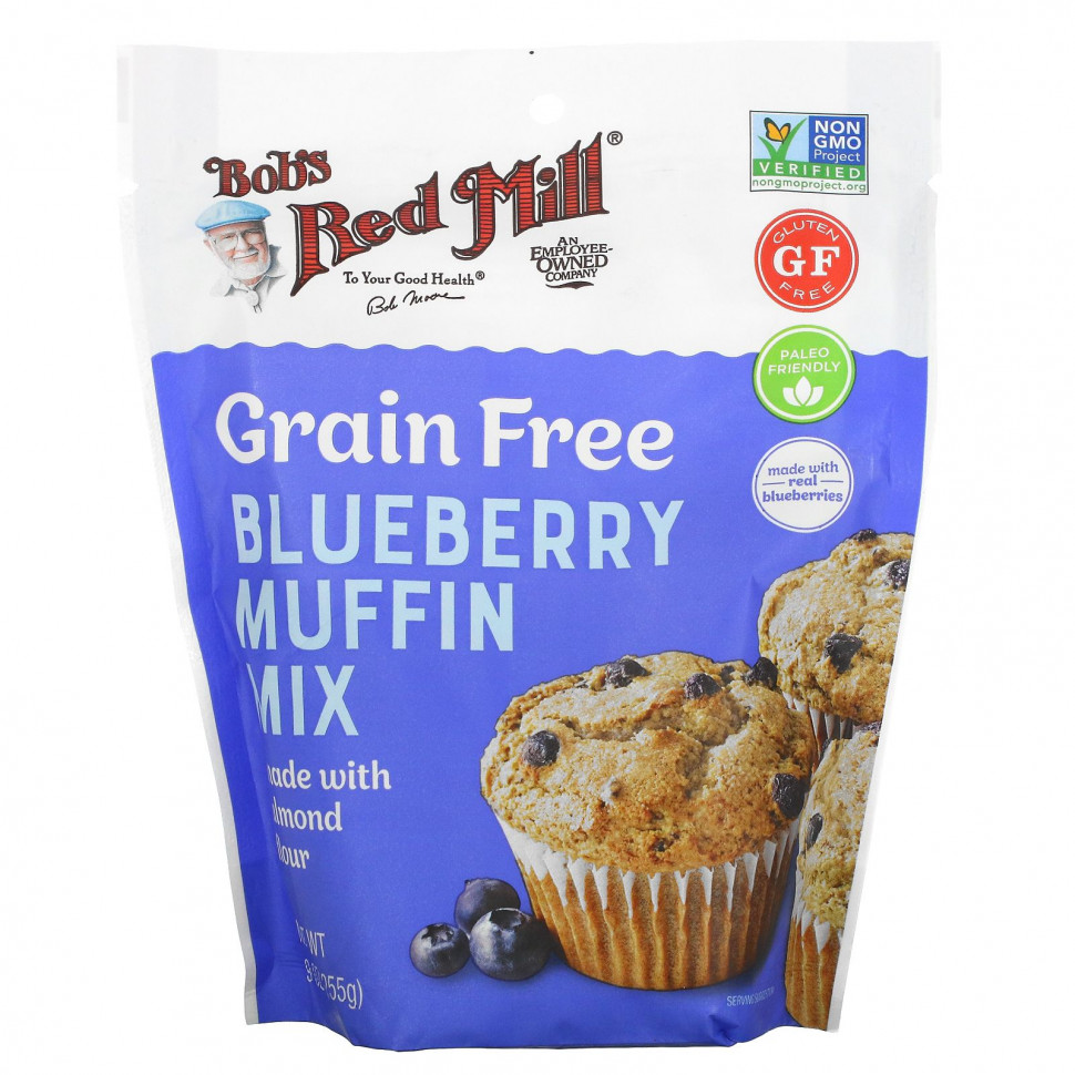  Bob's Red Mill, Grain Free, Blueberry Muffin Mix Made With Almond Flour, 9 oz (255 g)    -     , -, 