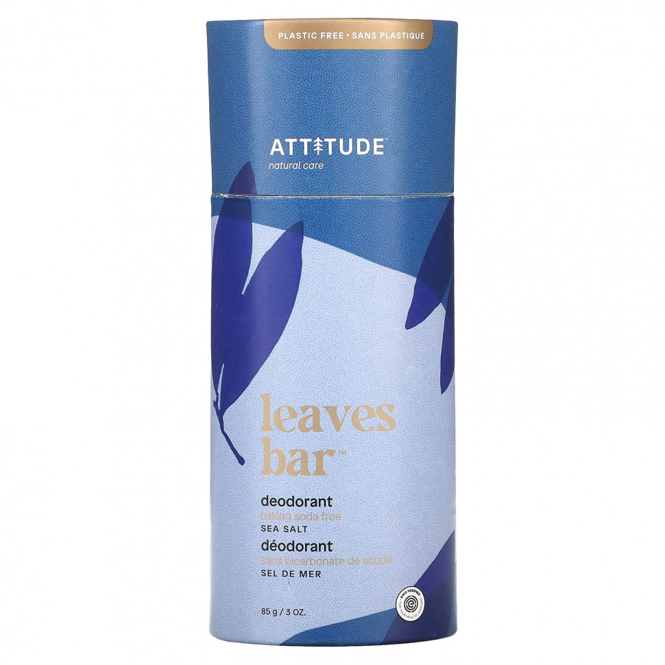  ATTITUDE, Leaves Bar, Deodorant, Sea Salt, 3 oz (85 g)    -     , -, 