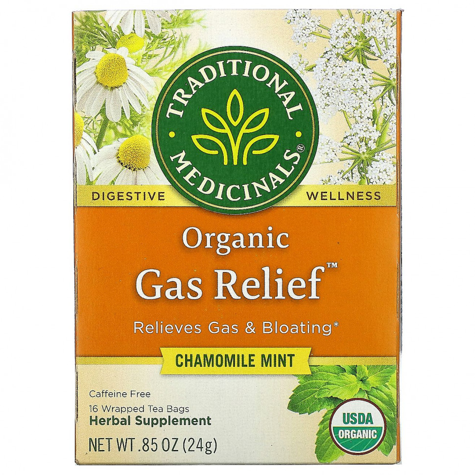  Traditional Medicinals, Organic Gas Relief,  ,   , 16    , 24  (0,85 )    -     , -, 