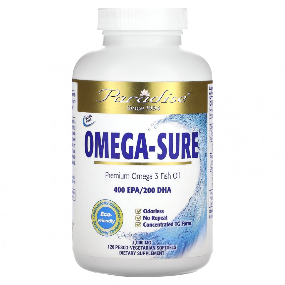  Paradise Herbs, Omega-Sure,      -3, 1000 , 120      -     , -, 