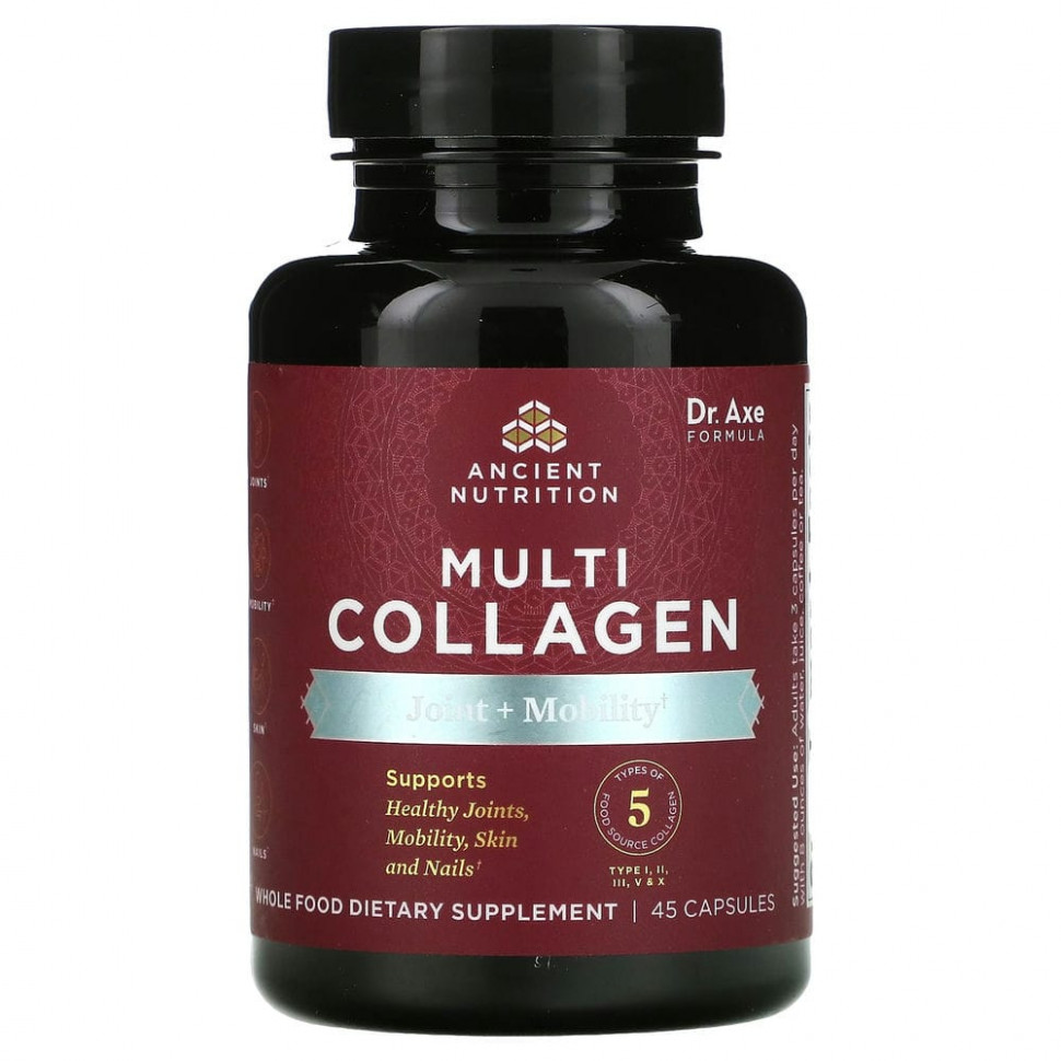  Dr. Axe / Ancient Nutrition, Multi Collagen, Joint + Mobility, 45   Iherb ()  