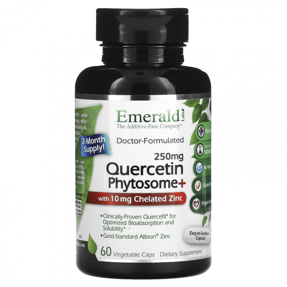  Emerald Laboratories, Quercetin Phytosome+, 250 mg, 60 Vegetable Caps    -     , -, 