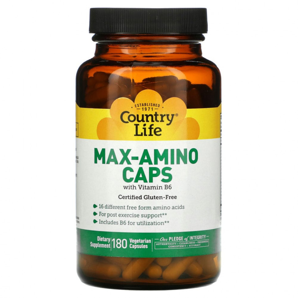  Country Life, Max-Amino Caps,   B-6, 180      -     , -, 