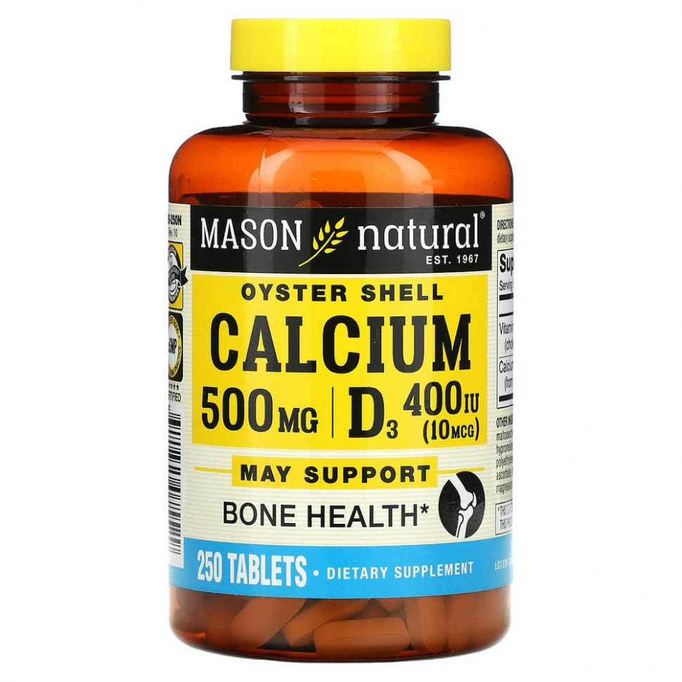  Mason Natural, Oyster Shell Calcium Plus D3`` 250     -     , -, 