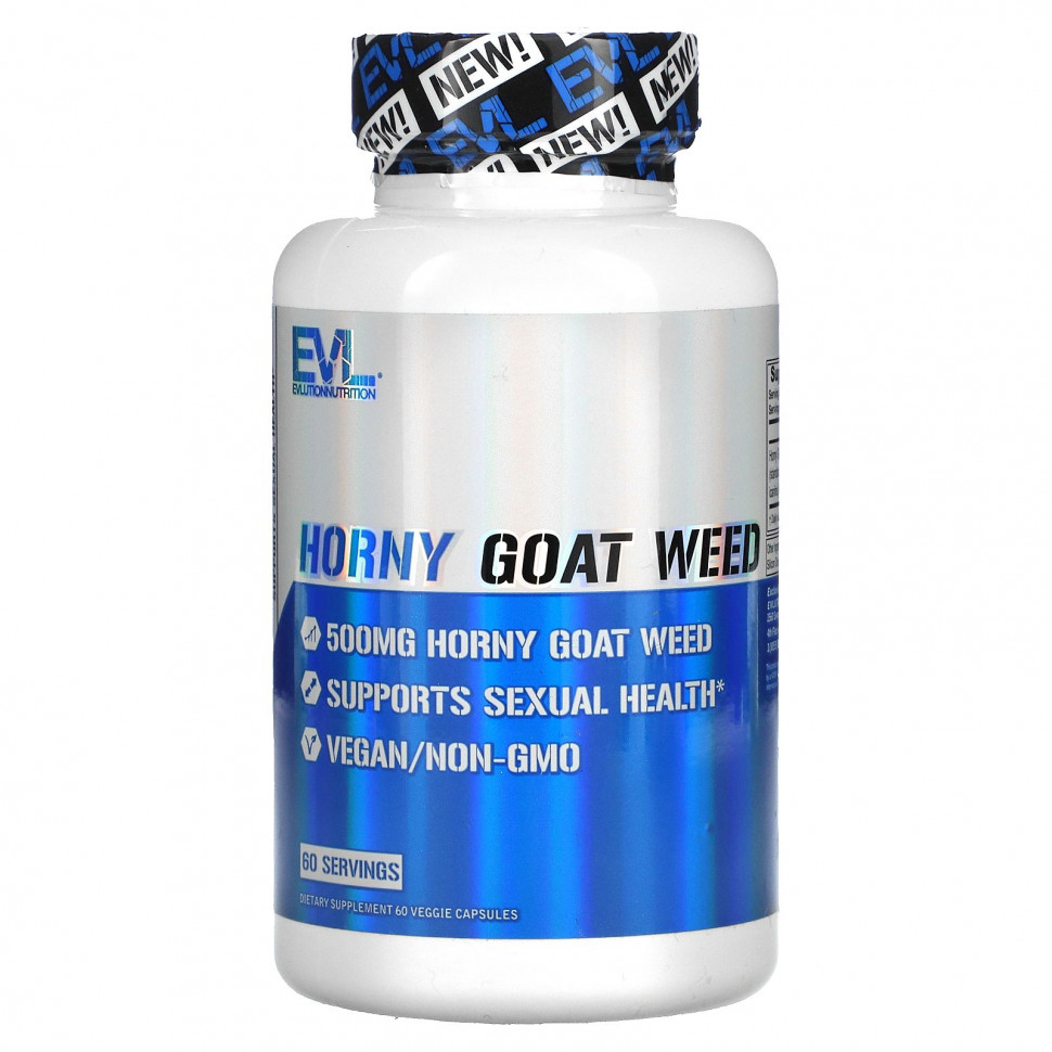  EVLution Nutrition, Horny Goat Weed, 500 mg , 60 Veggie Capsules  Iherb ()  