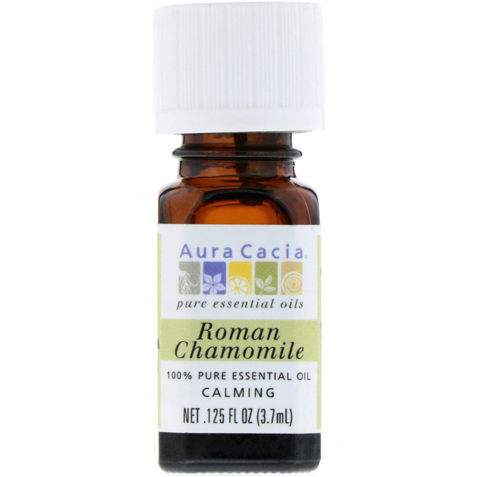  Aura Cacia, 100% Pure Essential Oil, Roman Chamomile, .125 fl oz (3.7 ml)    -     , -, 