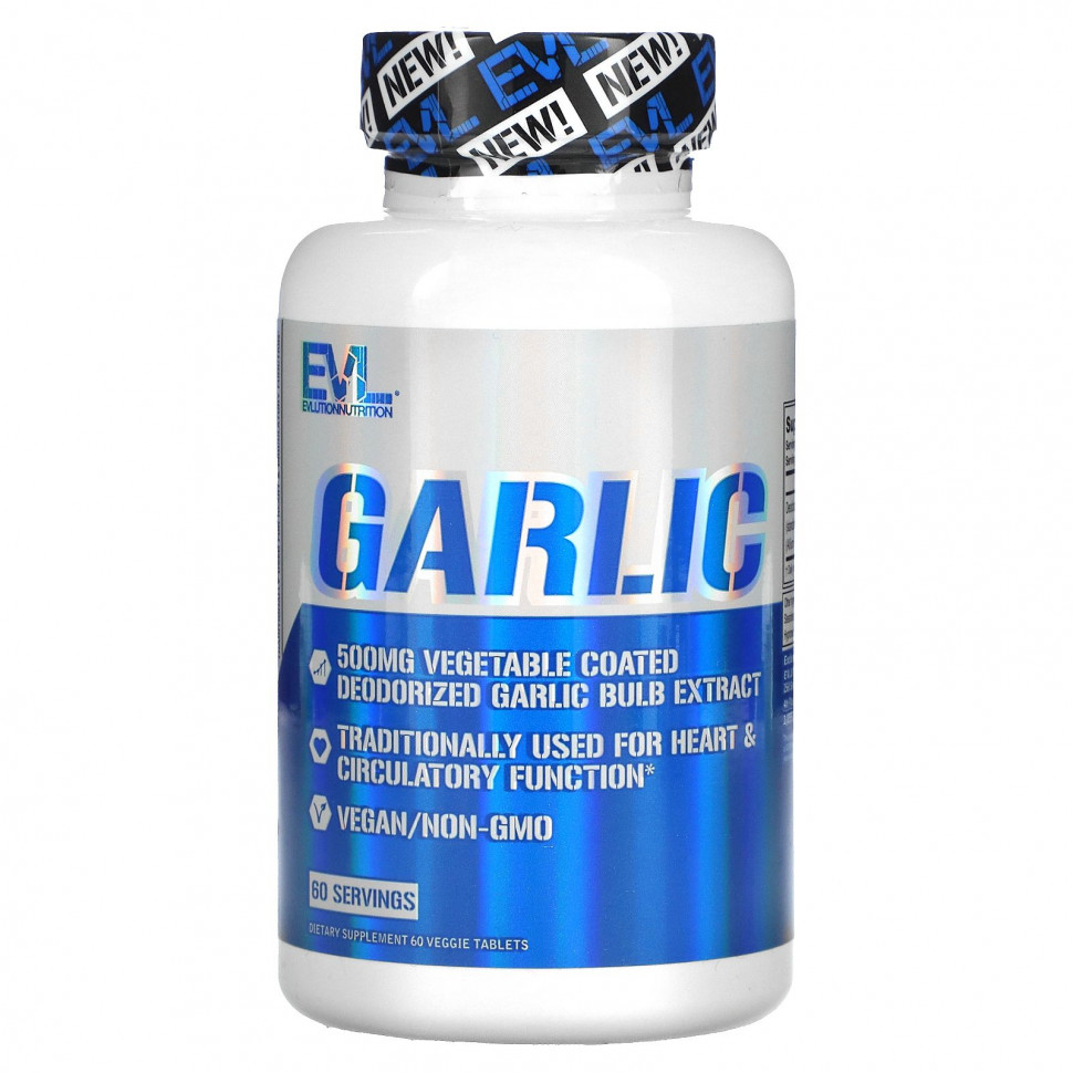  EVLution Nutrition, Garlic , 500 mg, 60 Veggie Capsules    -     , -, 