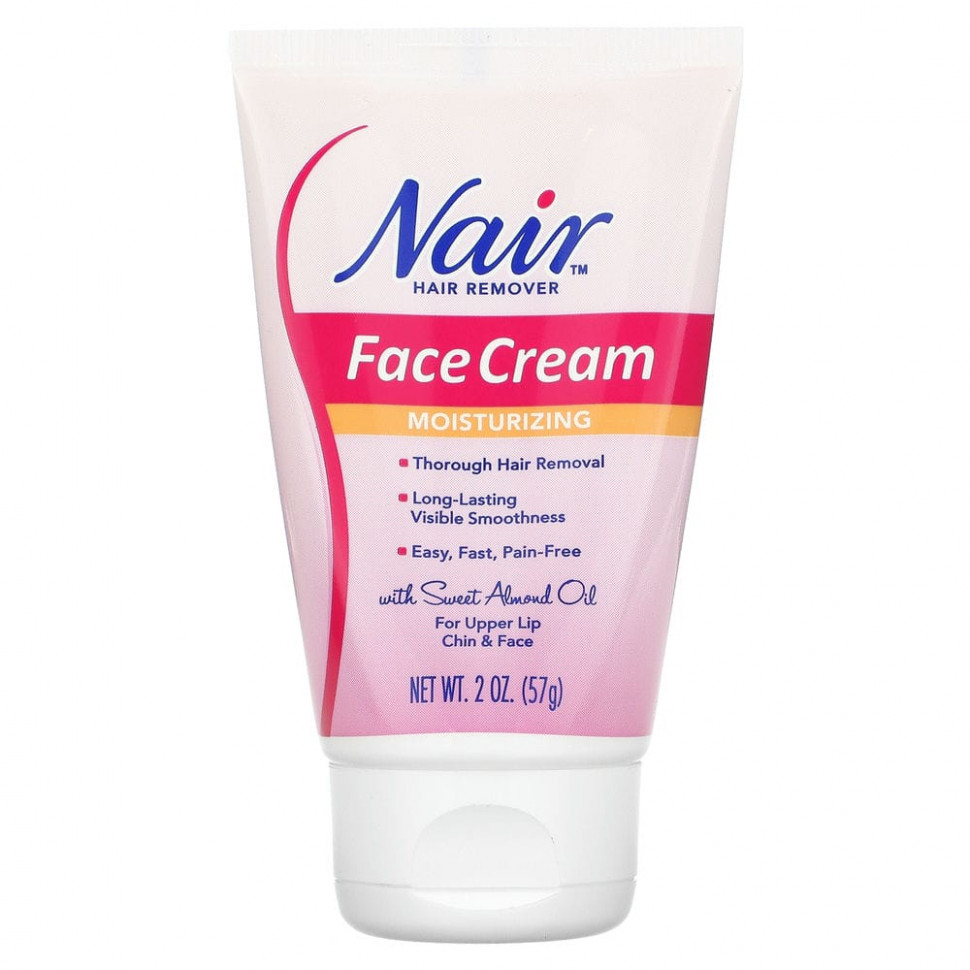  Nair, Hair Remover, Moisturizing Face Cream, 2 oz (57 g)    -     , -, 