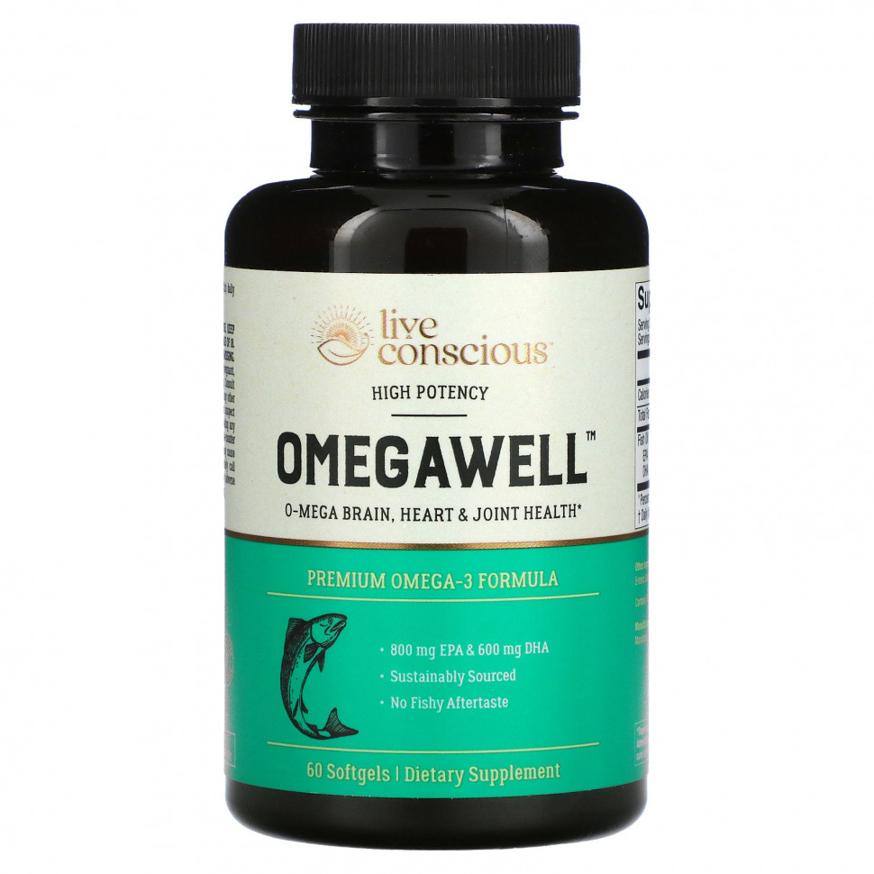 ���� Live Conscious, OmegaWell, ������� �������������, 60 ������ ��������  Iherb (������) ������ ������